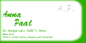 anna paal business card